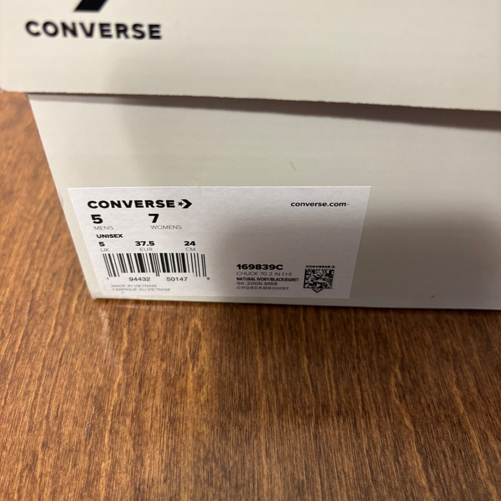 Converse Chuck 70 2-in-1 Feng Chen Wang Unisex 5M/7W Ivory Black New - Picture 7 of 11